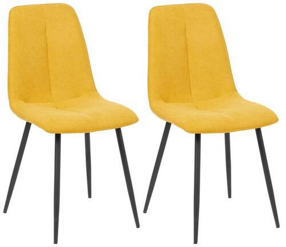 Esszimmerstuhl Lago Gelb 2er-Set - Gelb/Schwarz, MODERN, Holz/Textil (47/87/58cm) - P & B