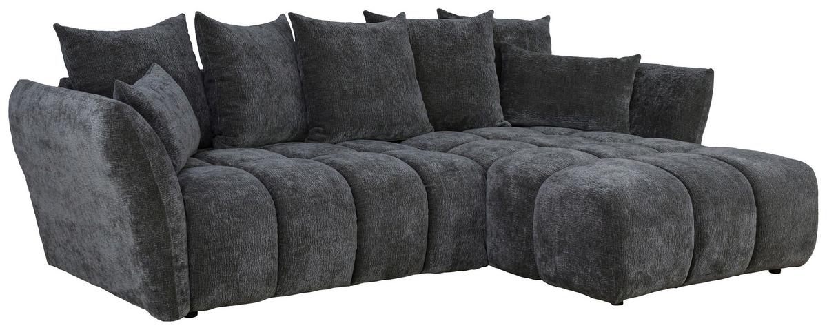 Univerzálna sedačka CAMMELLIO, grafitová ženilka, 7 vankúšov - čierna/grafitová, Modern, textil (296/189cm) - Mömax