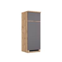 Kühlschrank-Umbauschrank Turin 60 cm Grau/Wotaneiche Dekor - Eiche Wotan/Grau, Design, Holzwerkstoff (60/166/60cm) - Held