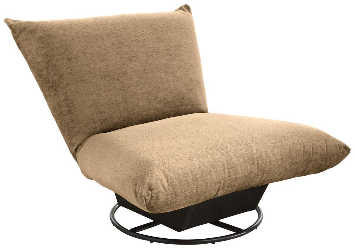 Relaxsessel Cremona Polyester Hellbraun - Hellbraun/Schwarz, Design, Textil (100/78/96cm) - Livetastic