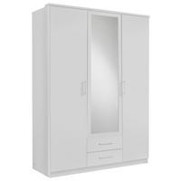 Šatníková skriňa OSAKA šírka 135cm - biela/hliníková, Konventionell, kompozitné drevo/plast (135/199,5/58cm) - MID.YOU
