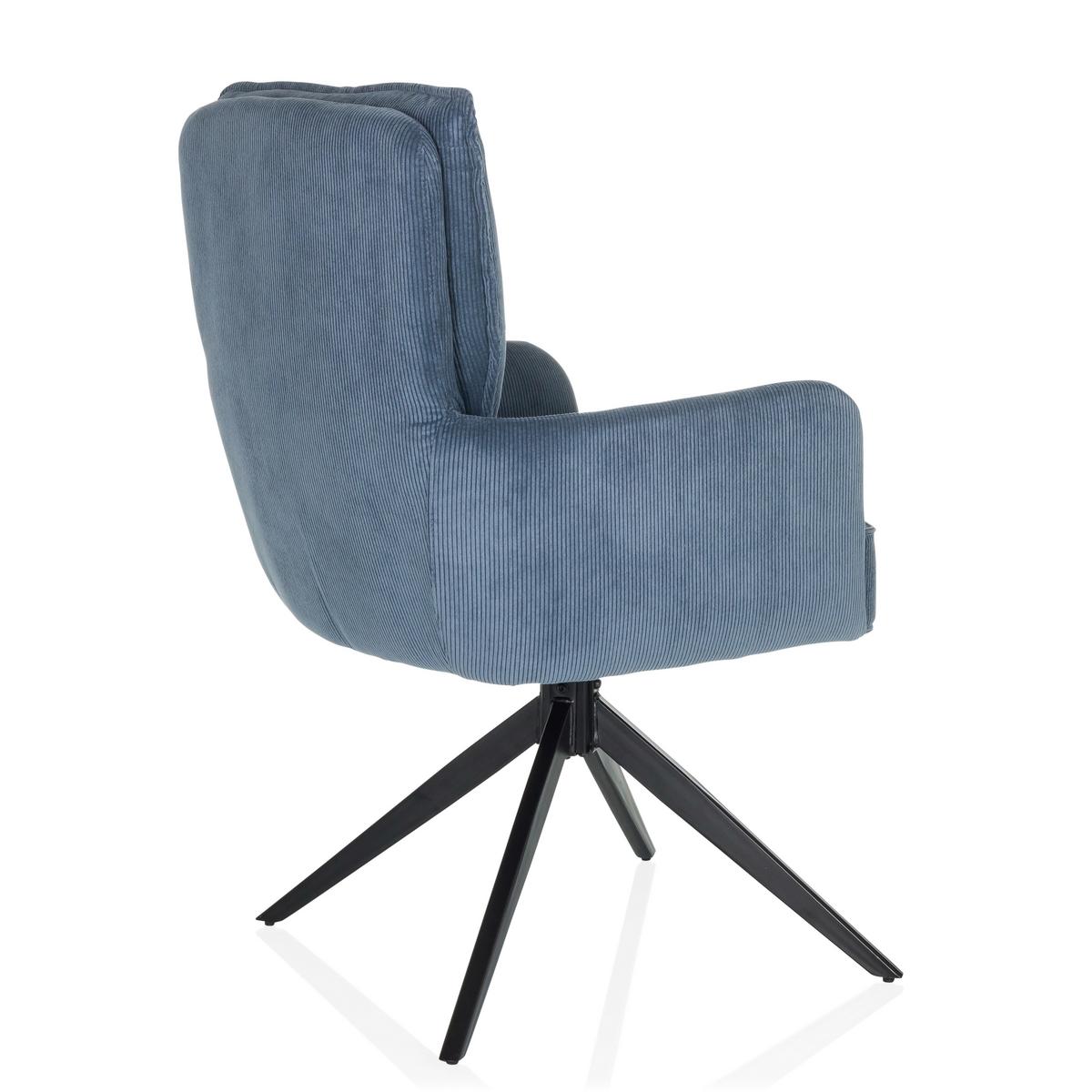 Armlehnstuhl Tarugo Blau B: 58 Cm - Blau/Schwarz, MODERN, Textil/Metall (58/94/60cm) - MID.YOU