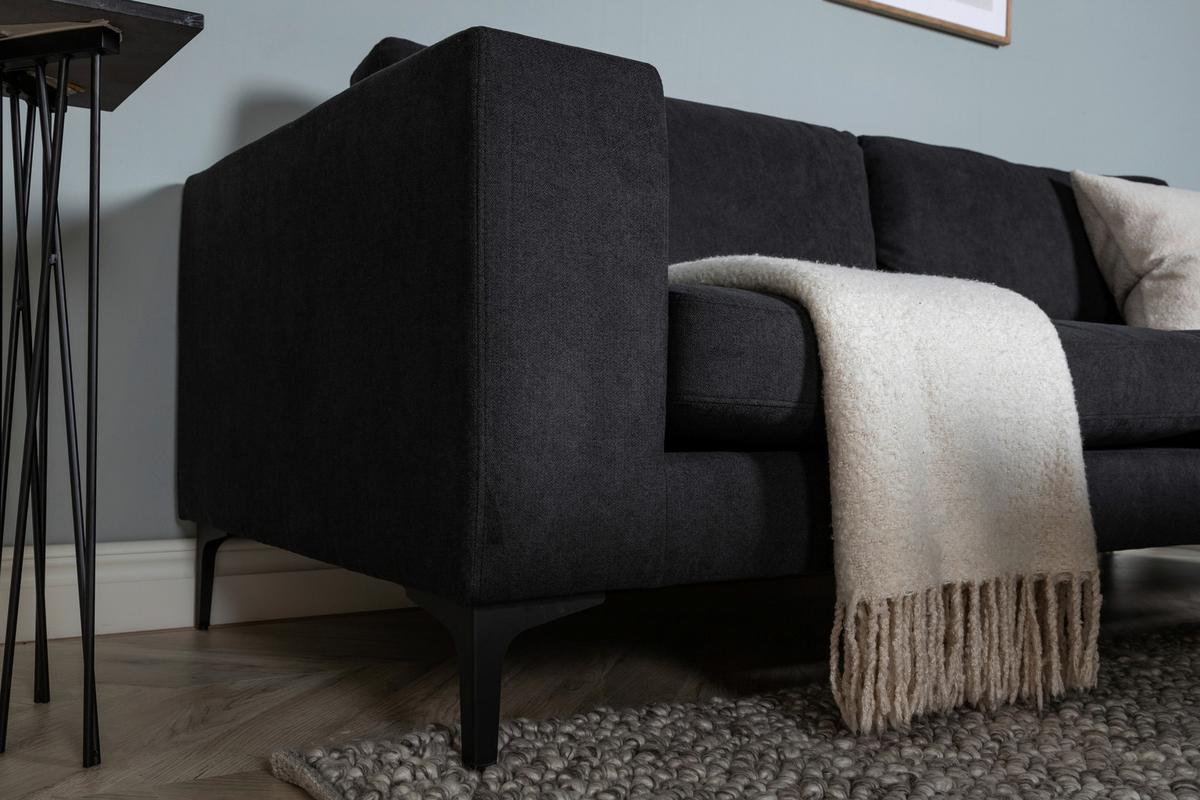 2-sitzer-sofa Bolero - Schwarz, Design, Kunststoff/Textil (215/84/88cm) - Livetastic