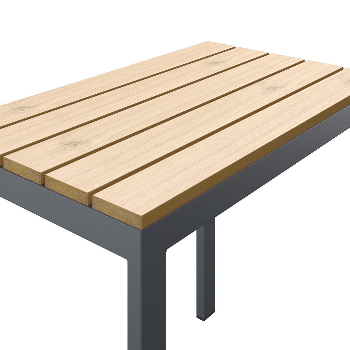 Loungegarnitur Basel - Dunkelgrau/Naturfarben, MODERN, Kunststoff/Textil - Beldano