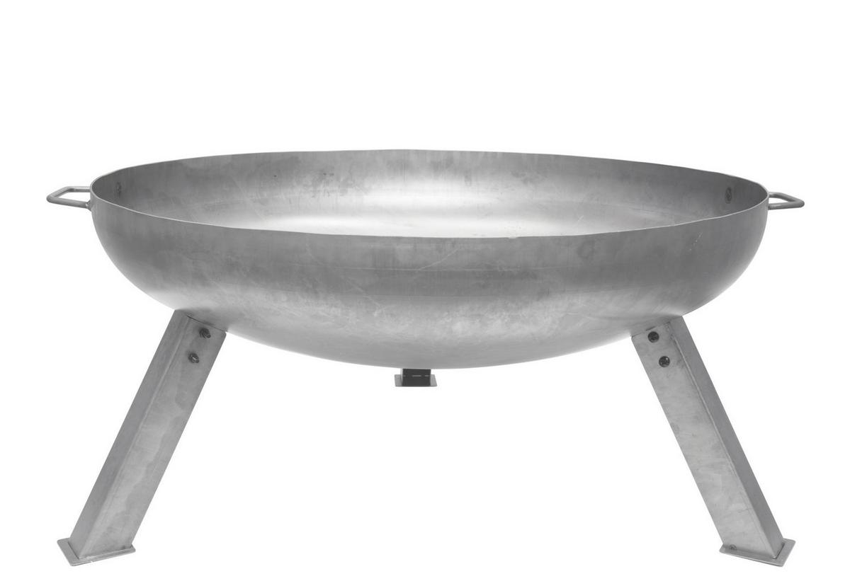 Feuerschale Ø 80 Cm Relax Mit Tragegriff - Silberfarben, MODERN, Metall (80/30cm) - Homezone