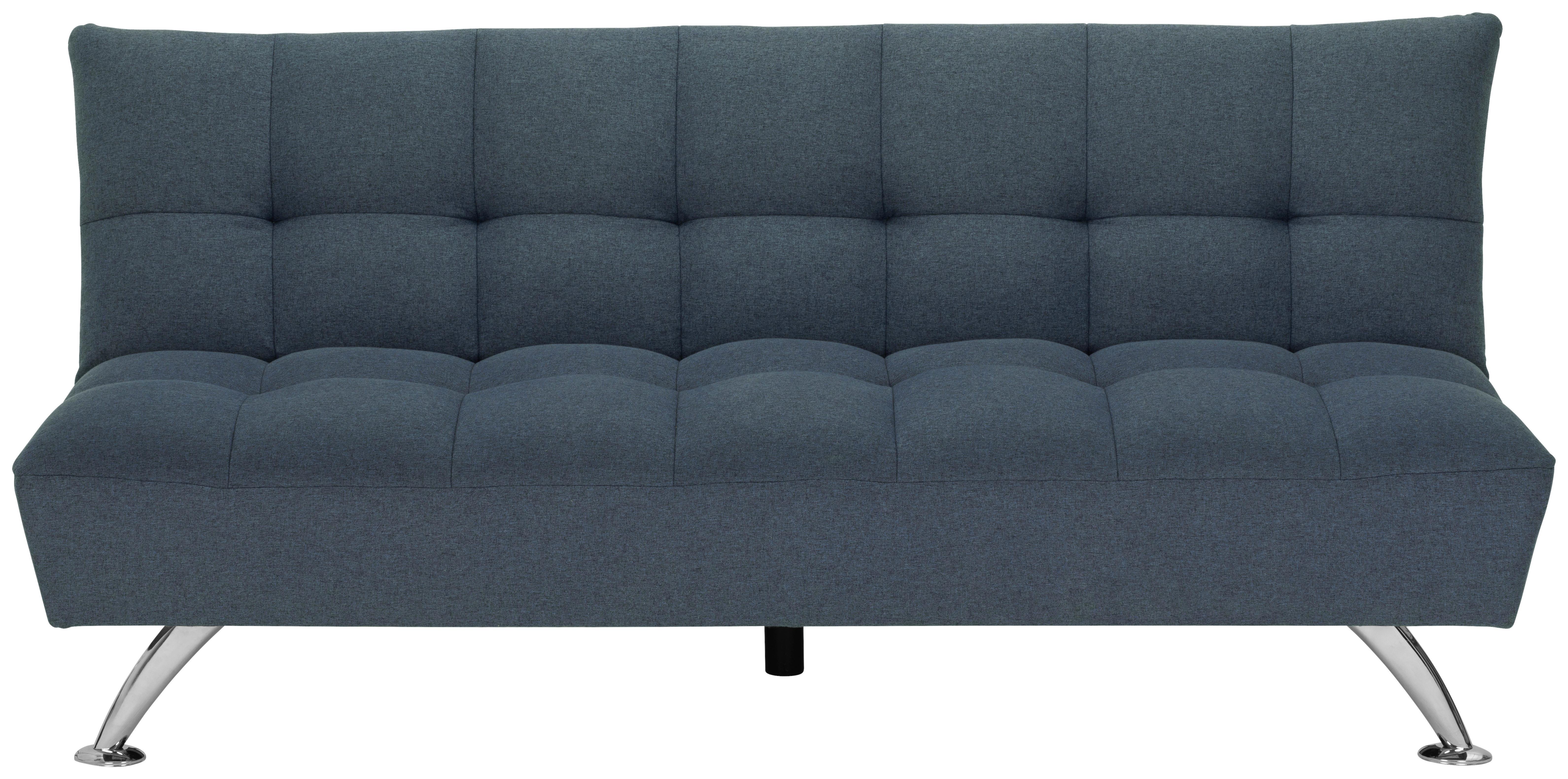3-sitzer-sofa Mit Schlaffunktion Edis B: 195 Cm - Blau/Silberfarben, Basics, Textil (195/90/98cm) - MID.YOU