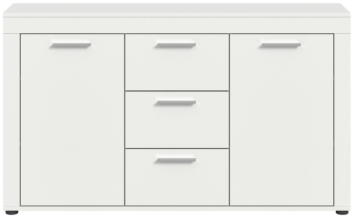Sideboard Jam Weiß B: 125 Cm - Schwarz/Weiß, Design, Holzwerkstoff (125/80/35cm) - MID.YOU
