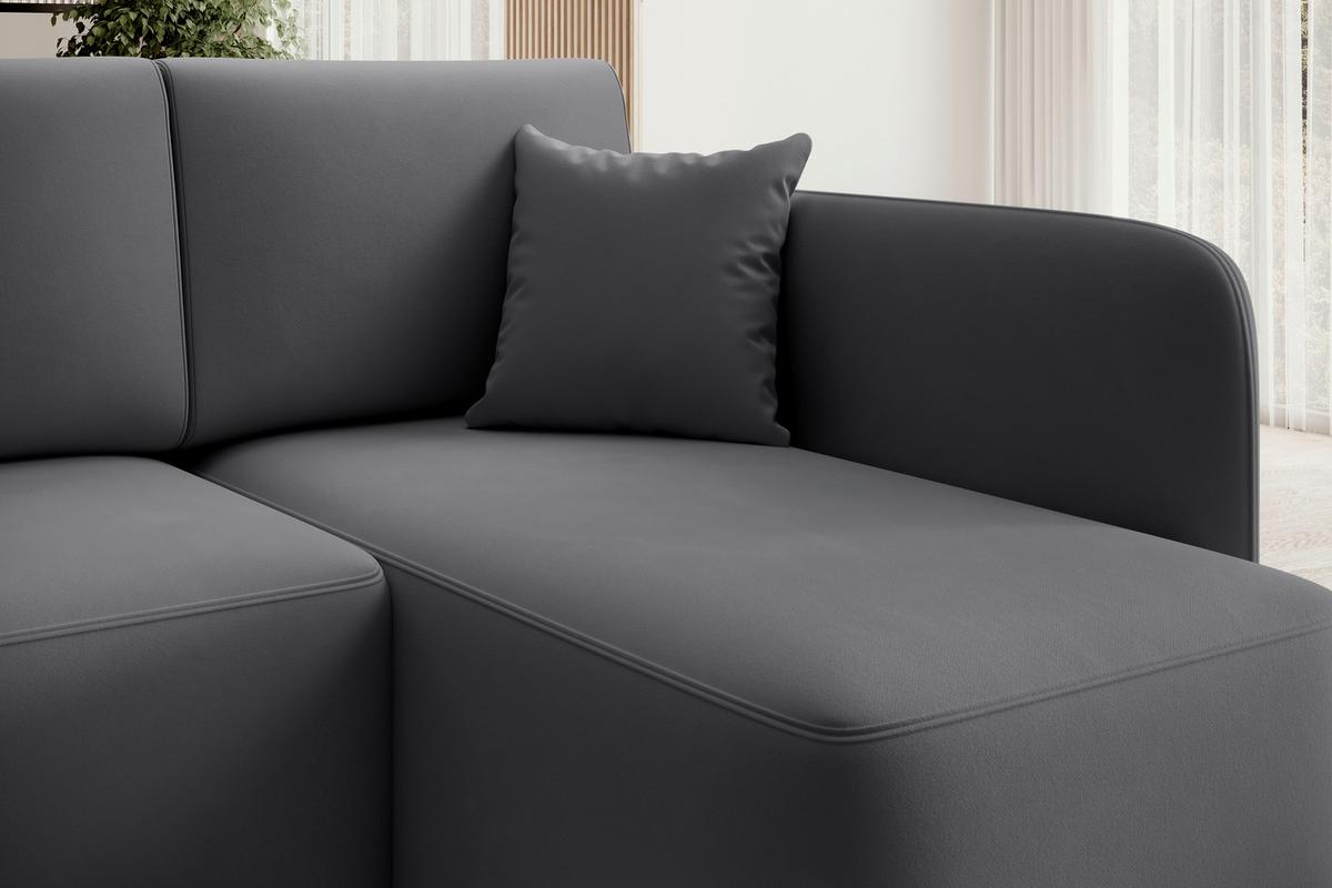 Ecksofa Hadson Grau S: 206x150 cm - Schwarz/Grau, Design, Textil (206/150cm) - MID.YOU
