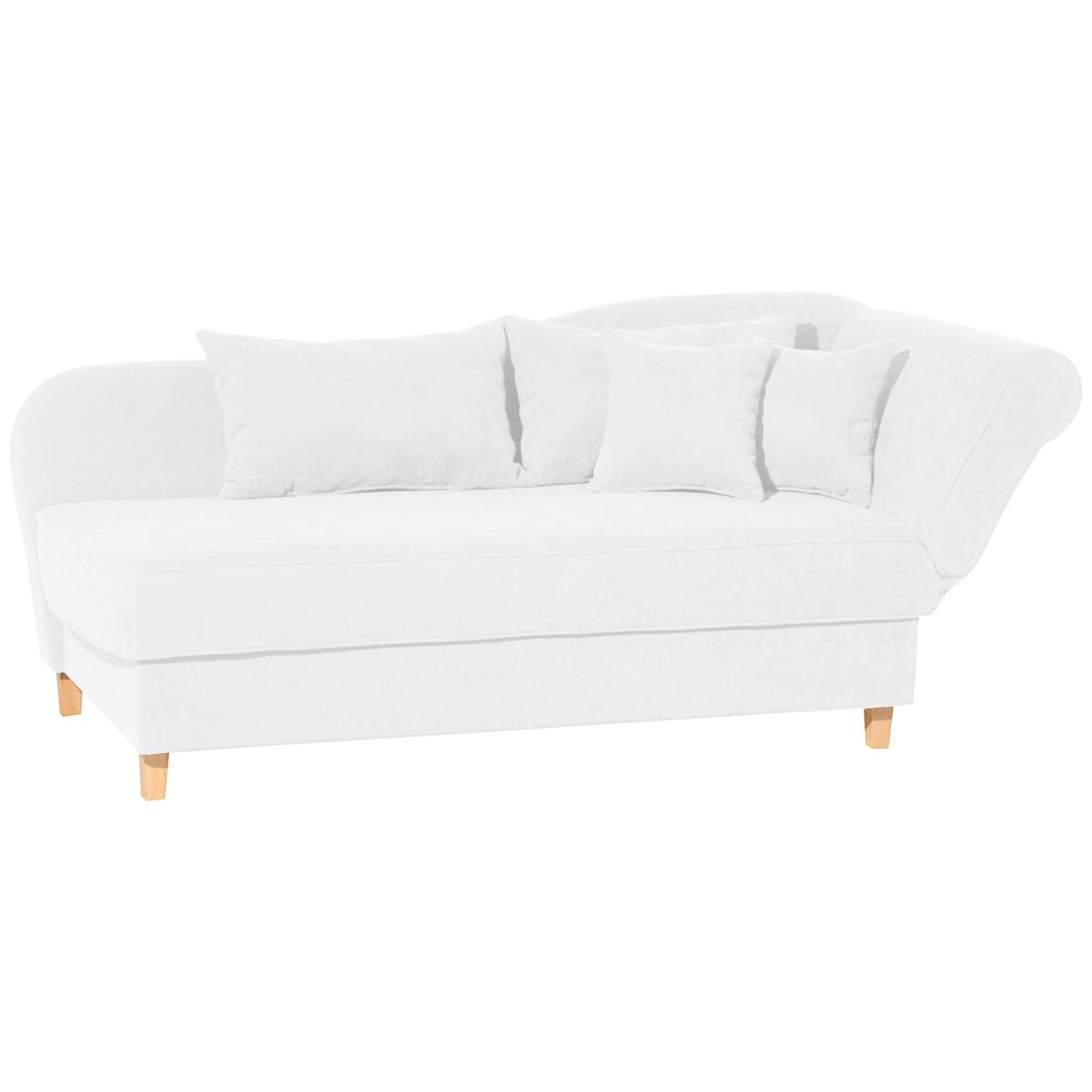 Recamiere Selma Creme Rechts mit Bettkasten+schlaffunktion - Buchefarben/Creme, Design, Textil (190/88/82cm) - Max Winzer
