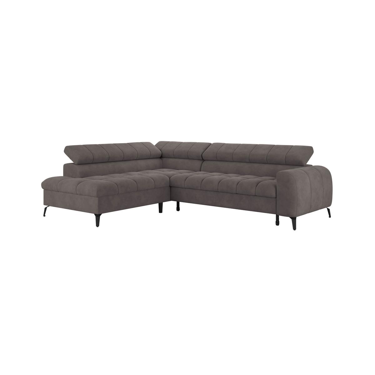 Ecksofa Volf Links New Graphitfarben, S: 203x261 Cm - Dunkelgrau/Schwarz, Trend, Kunststoff/Textil (203/261cm)