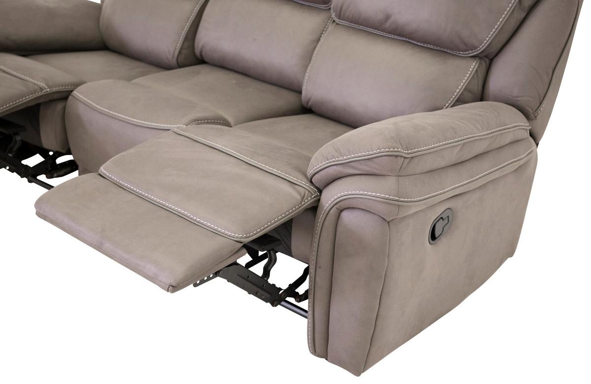 3-Sitzer-Sofa Saranda - Grau, Design, Textil/Metall (206/96/98cm) - Livetastic