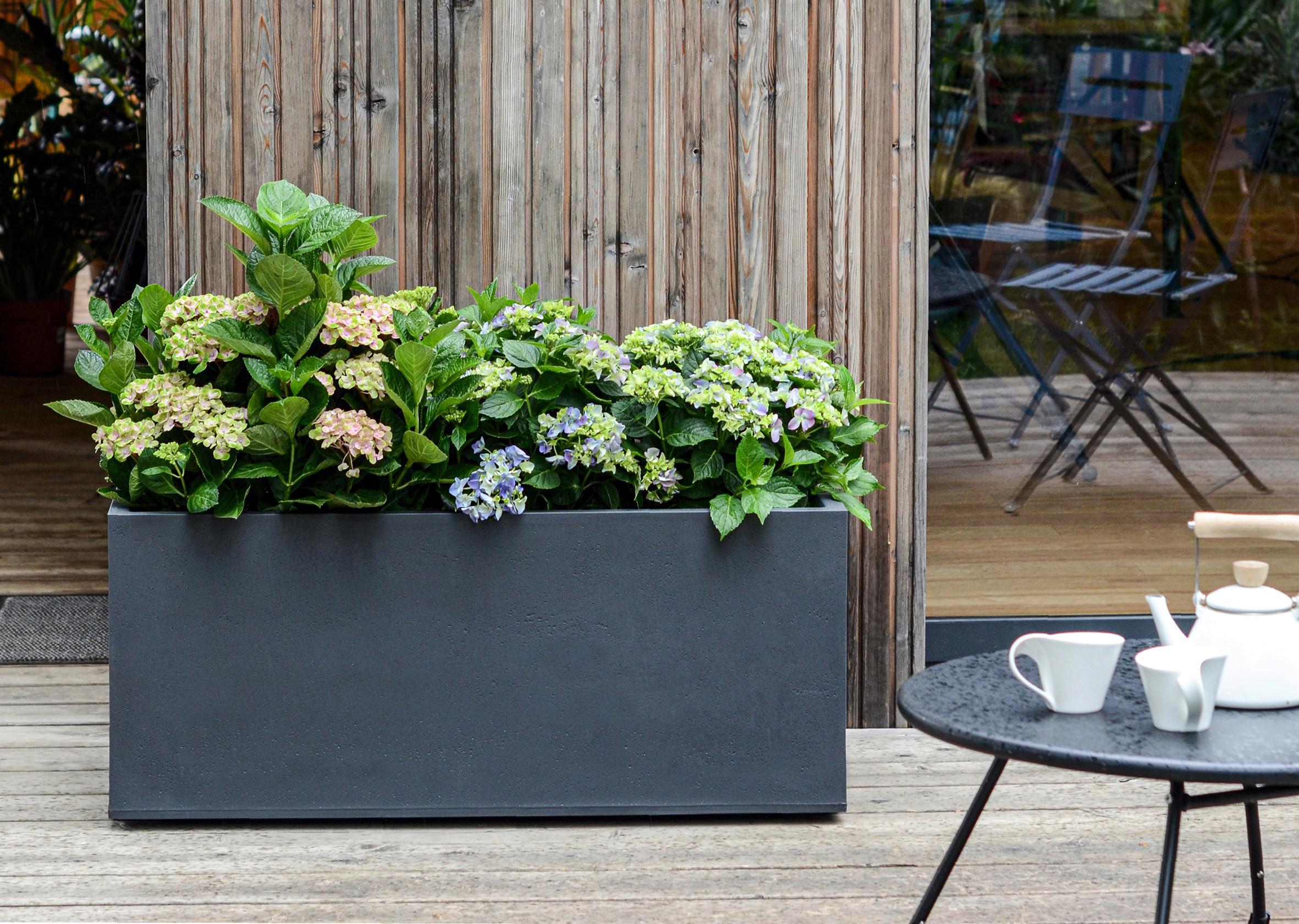 Pflanztopf Basalt Kunststoff Betonoptik Anthrazit - Anthrazit, Basics, Kunststoff (100/43/40cm)