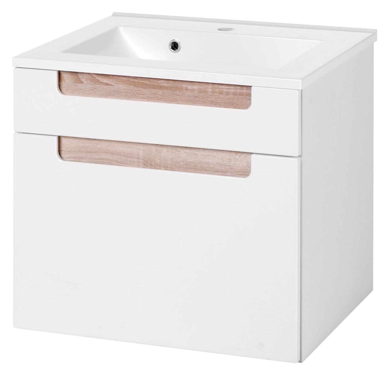 Badezimmer-Kombination SIENA weiß Sonoma Eiche