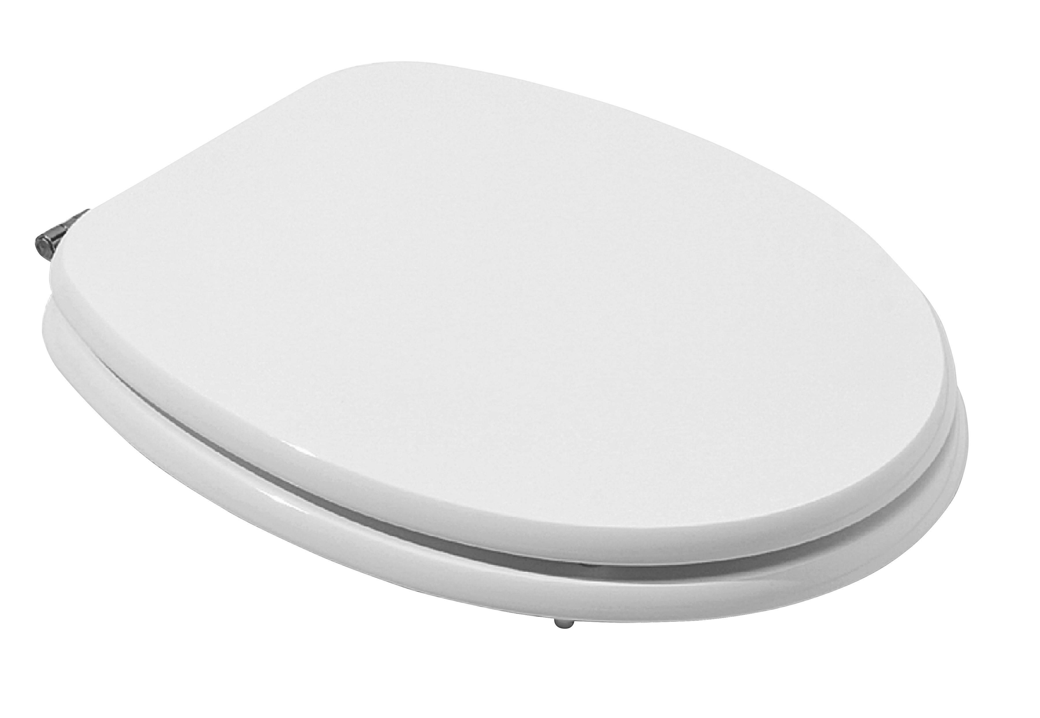 Wc-ülőke Fehér Mdf - fehér, Romantik / Landhaus, faalapú anyag/fém (37/5/44cm)