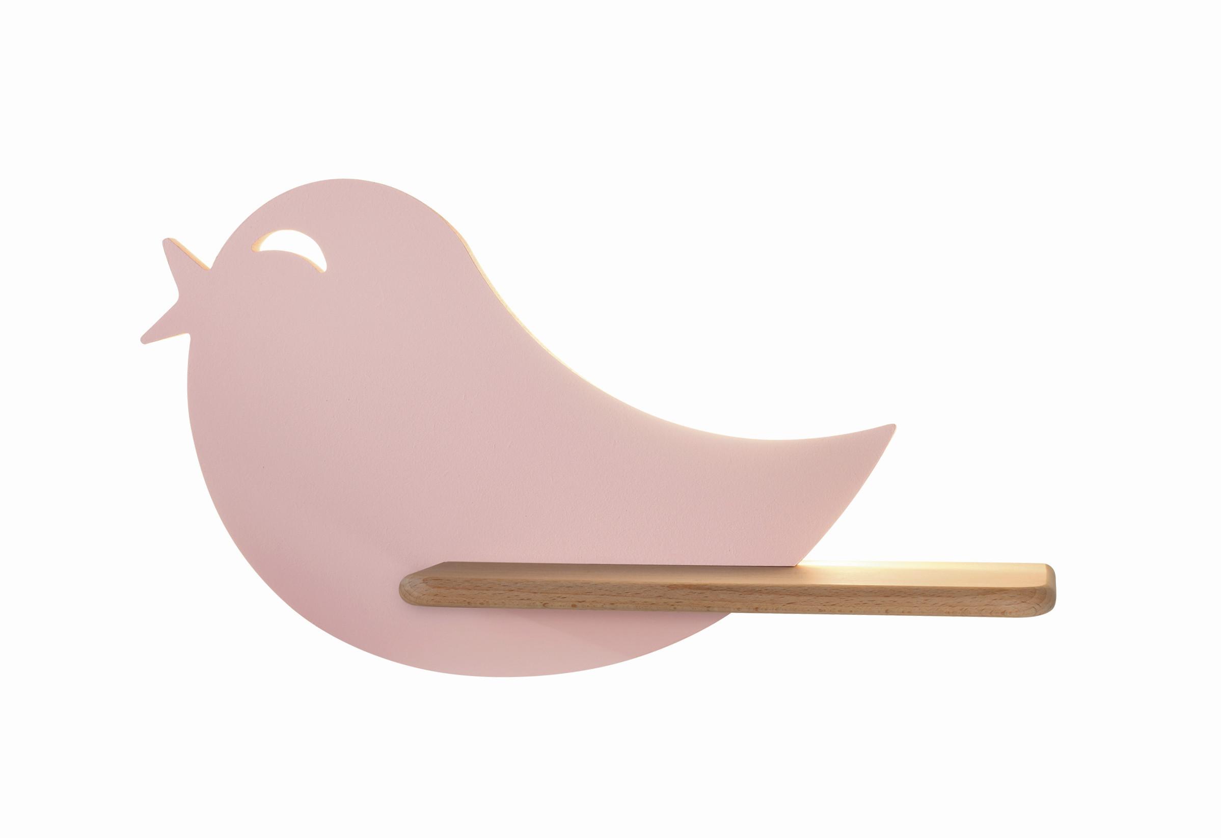 Kinderwandleuchte 21-84736 Bird - Pink, Natur, Holz/Holzwerkstoff (40/12/21.5cm)