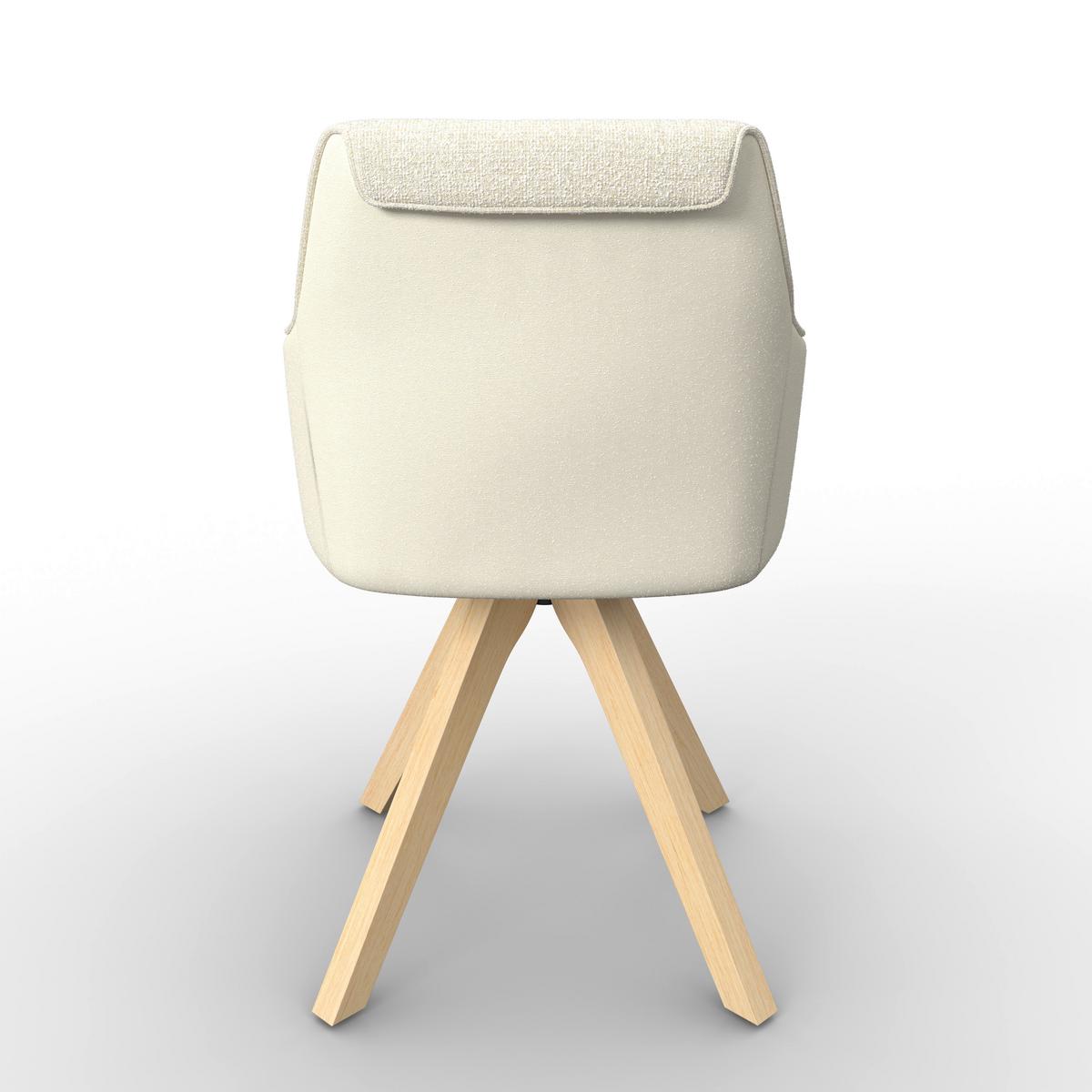STOLIČKA S PODRÚČKAMI SERENA - krémová/farba duba, Modern, drevo/textil (62/86/65cm) - Bessagi Home