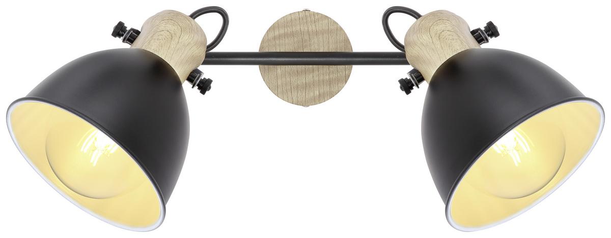 Strahler Wiho 2-Flammig verstellbar L: 35 cm - Schwarz/Braun, Basics, Metall (35/15/21,5cm) - Globo