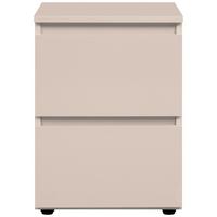 NACHTKÄSTCHEN NORSK  Beige Hochglanz H: 49cm - Beige/Schwarz, Basics, Holzwerkstoff (36/49/29cm)