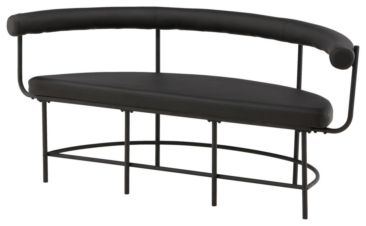 Sitzbank Stallhagen - Schwarz, Design, Textil/Metall (165/75/51cm) - Livetastic