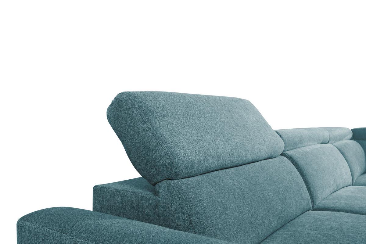 Ecksofa Mit Schlaffunktion & Bettkasten Lapis Petrol - Petrol/Schwarz, KONVENTIONELL, Textil (255/217cm) - MID.YOU