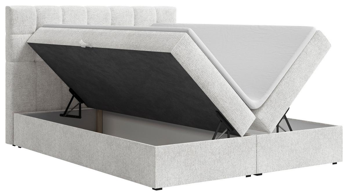 BOXBETT Oslo Weiß 160x200cm - Schwarz/Weiß, MODERN, Holz/Kunststoff (160/200cm) - MID.YOU