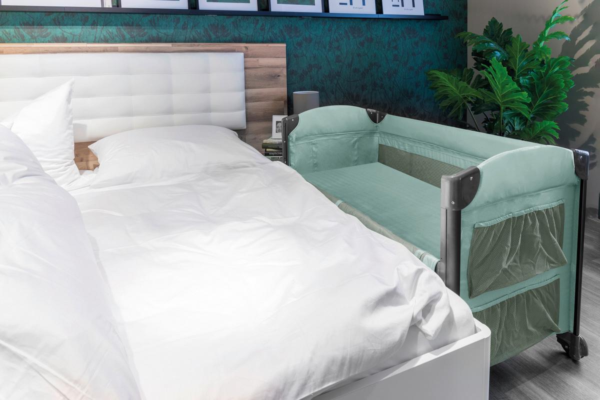 Reisebett Travel Cot Mint B: 125 cm - Mintgrün, Basics, Kunststoff/Metall (125/76/77cm) - Fillikid