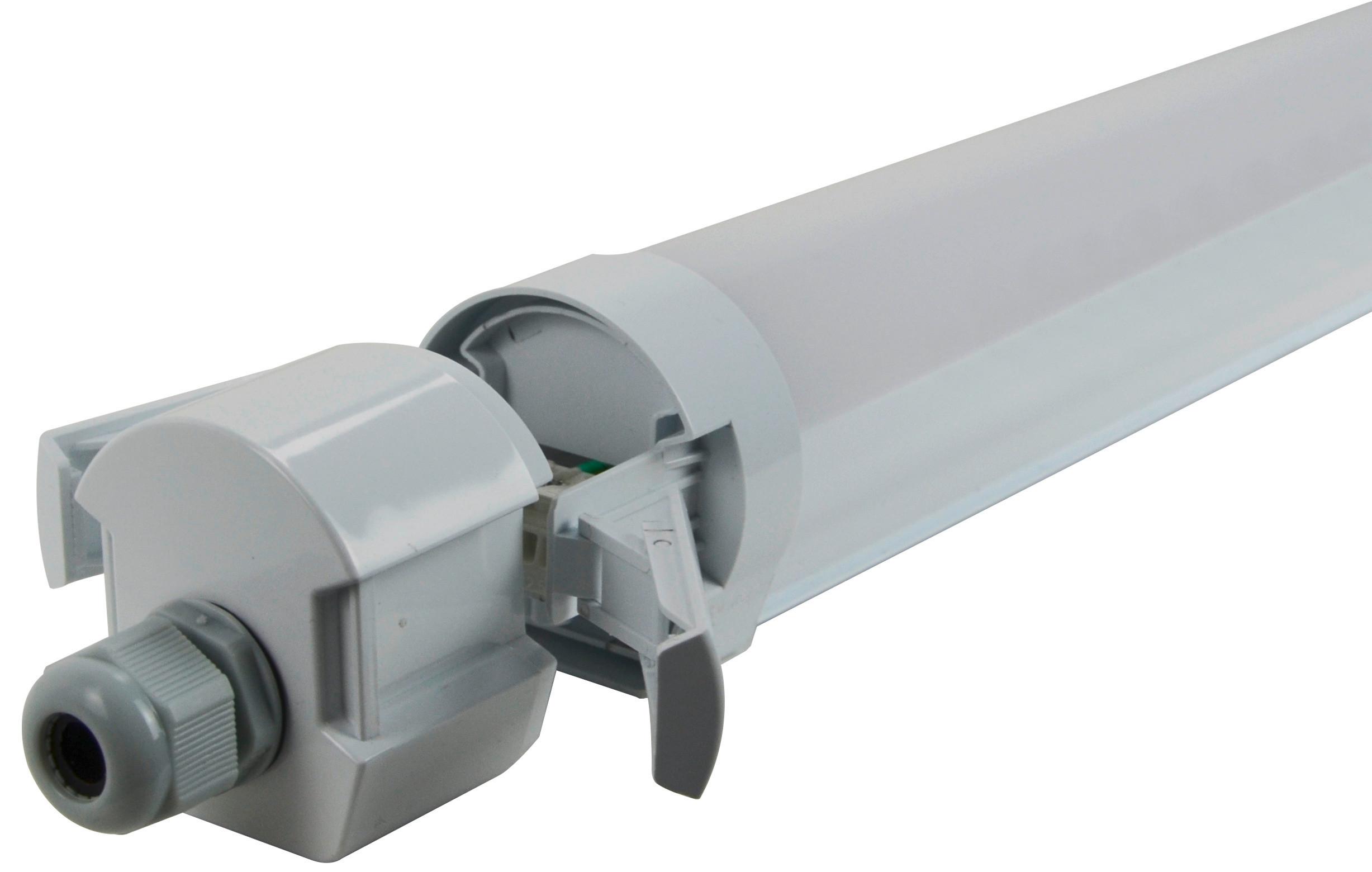 LED-Deckenleuchte L: 147 cm, für In- und Outdoor - Hellgrau, Basics, Kunststoff (147/6/6cm)