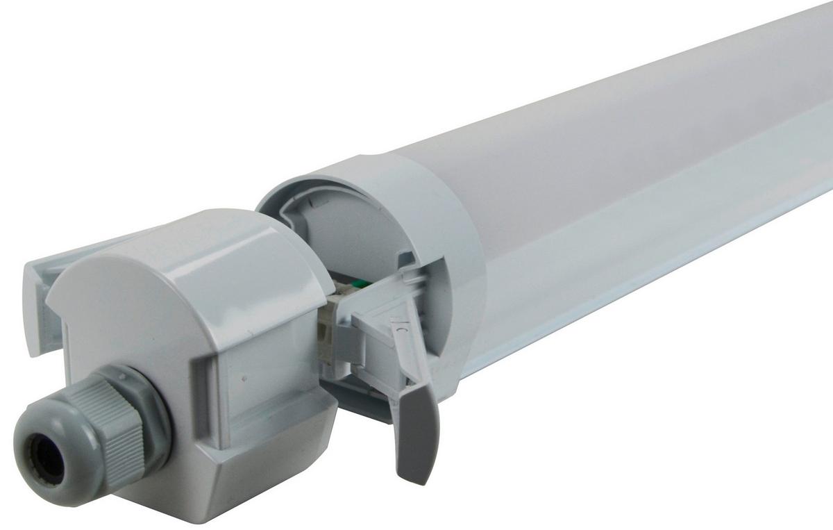 LED-Deckenleuchte L: 147 cm, für In- und Outdoor - Hellgrau, Basics, Kunststoff (147/6/6cm)