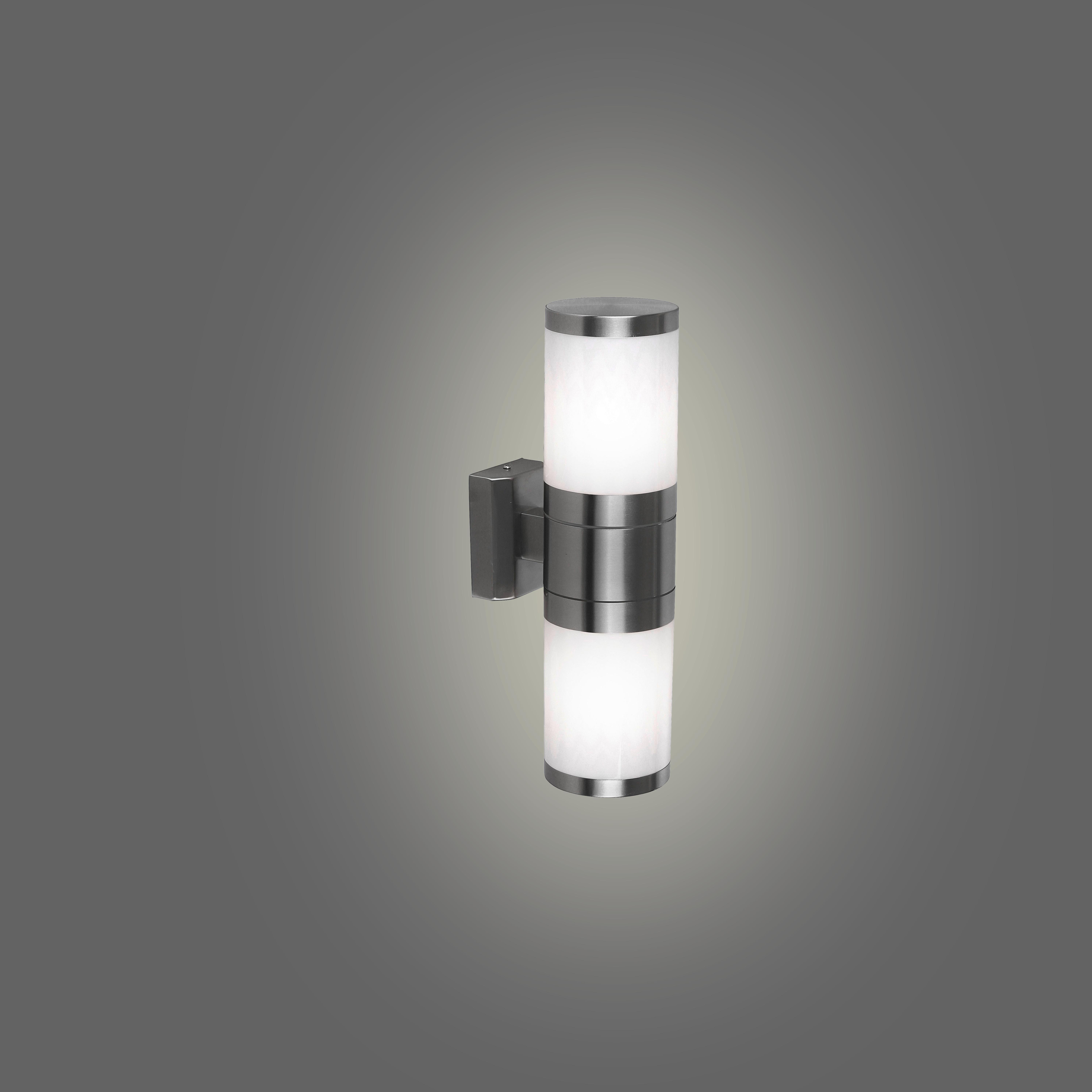 Außenleuchte Xeloo 60 Watt Edelstahl, Wandmontage - KONVENTIONELL, Kunststoff/Metall (10/15,5/37cm)