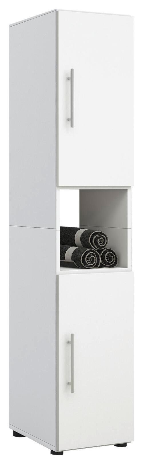 Hochschrank Flandu B: 31 cm Weiß - Schwarz/Weiß, KONVENTIONELL, Holzwerkstoff (31/160/30cm) - MID.YOU