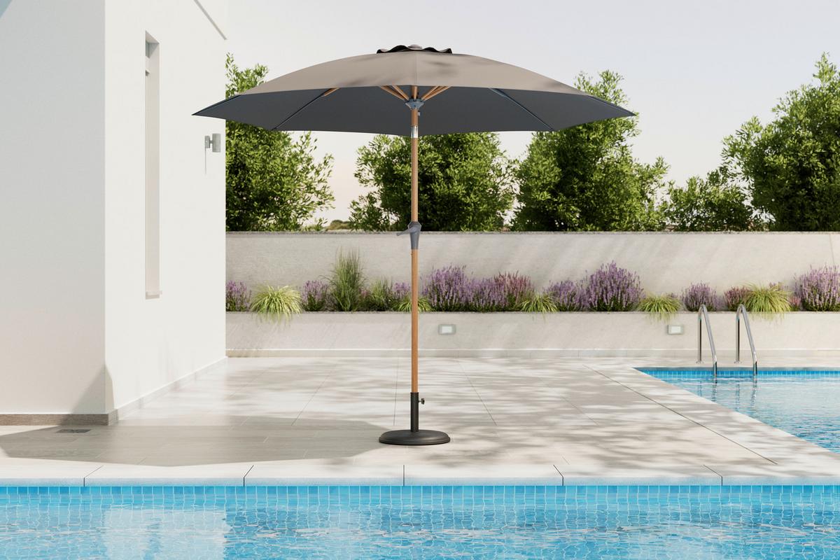 SLNEČNÍK DORIS - prírodná farba/antracitová, Basics, kov/textil (270/240cm) - Mömax