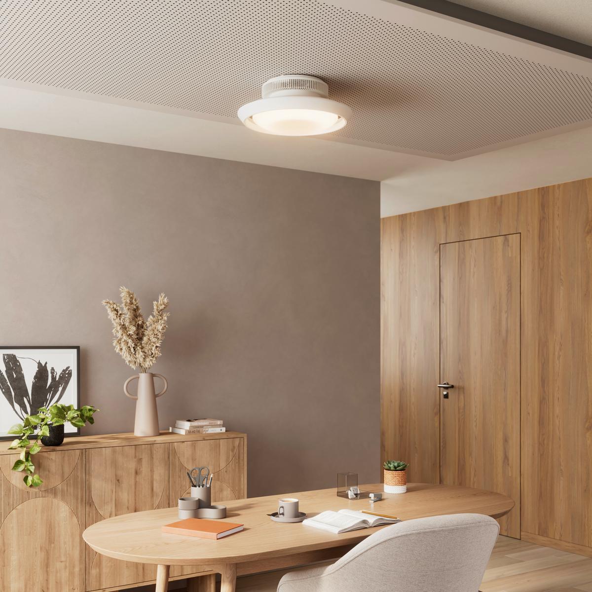 DECKENVENTILATOR CAROLIN - Chromfarben/Weiß, Basics, Kunststoff (42/18cm) - Luca Bessoni