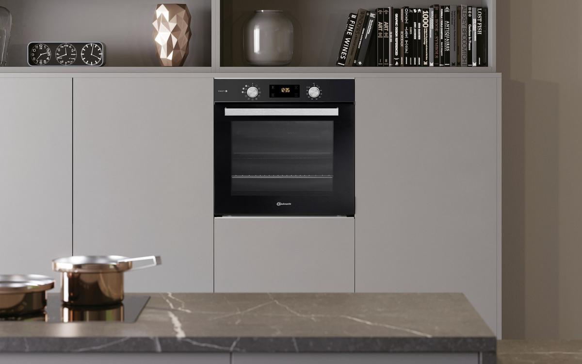 Einbau-Backofen Bak5s B: 59,5 cm Schwarz mit Timer - Schwarz, Basics (59,5/59,5/55,1cm) - Bauknecht