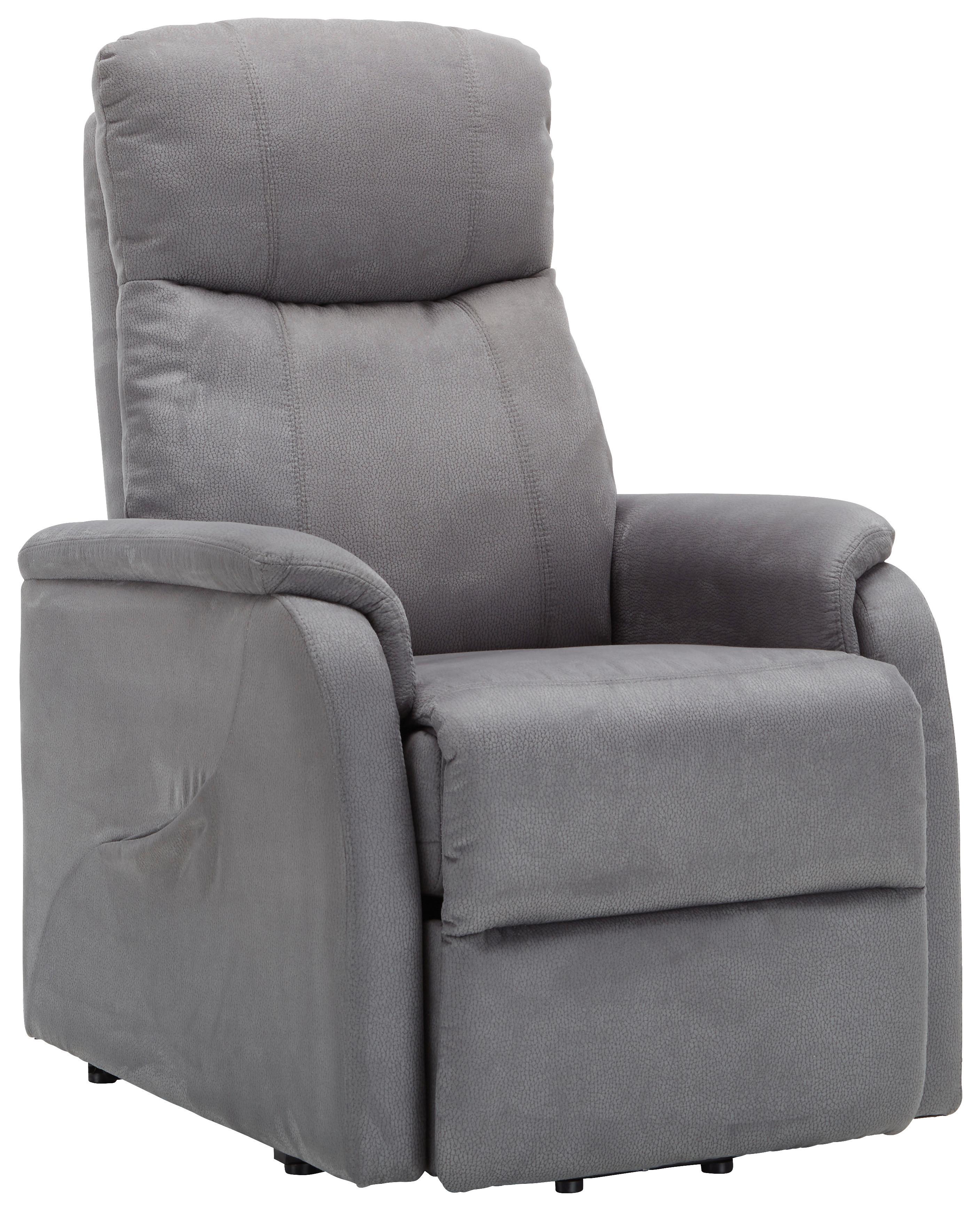 Relaxační křeslo JOHNSY, šedá, pomoc při vstávaní - šedá, Konvenční, kov/textil (73/110/94cm) - Mömax