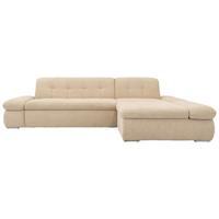 Ecksofa mit Schlaffunktion Moric Beige Mikrofaser - Chromfarben/Beige, KONVENTIONELL, Textil (300/172cm) - MID.YOU