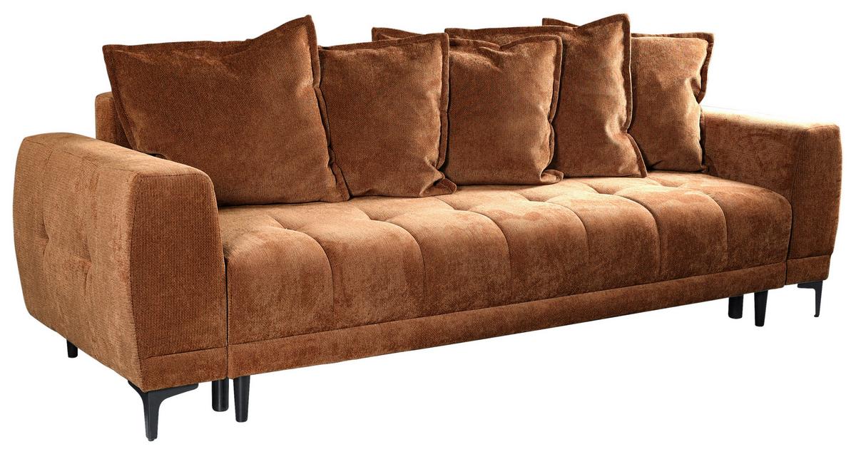 Schlafsofa Weronika Kupferfarben B: 247 Cm - Schwarz/Kupferfarben, Design, Holz/Holzwerkstoff (247/94/90cm) - MID.YOU