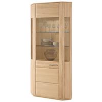 Eckvitrine teilmassiv B: 69 cm Sena Eichefarben - Eichefarben, Design, Glas/Holz (69/209/69cm) - Livetastic