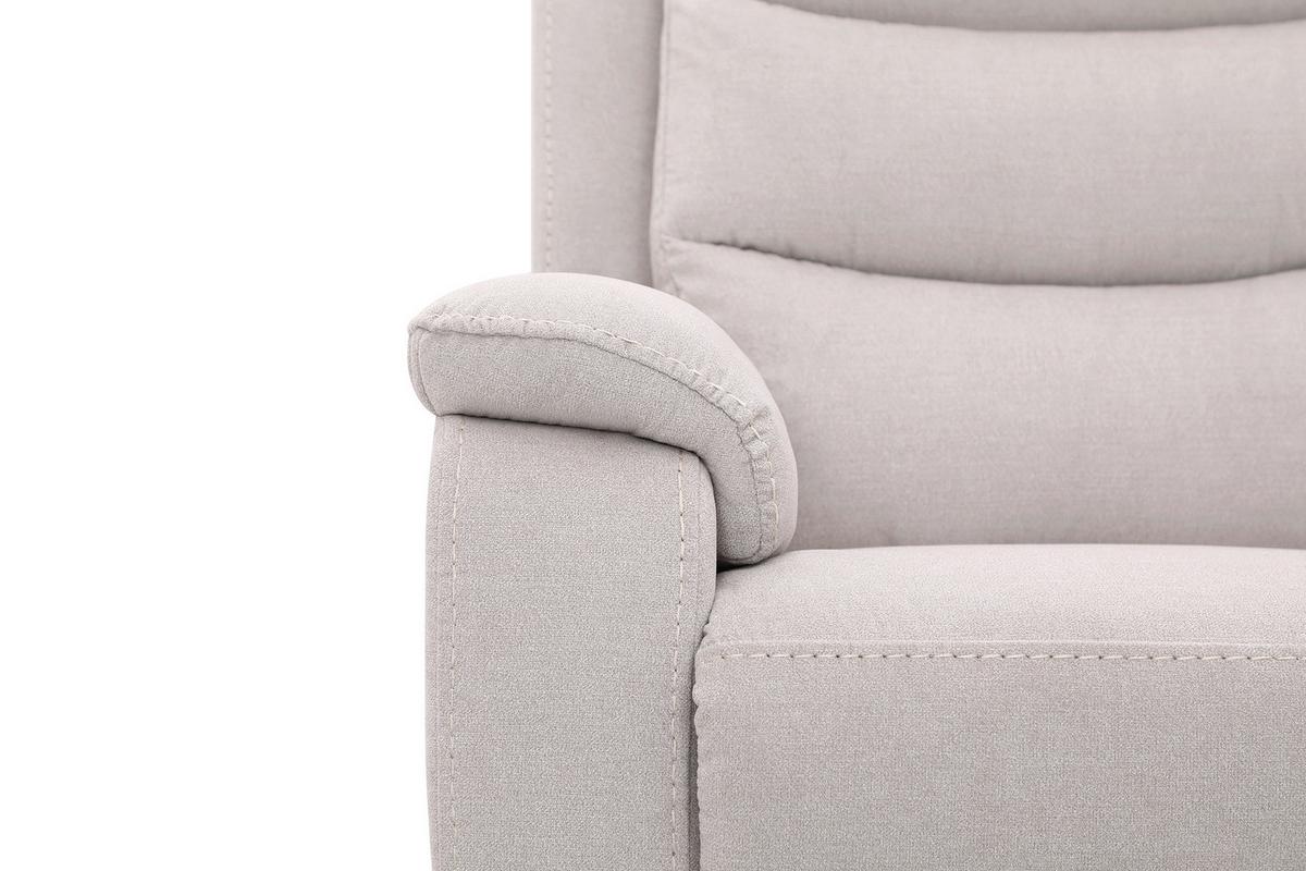 Trojmiestna relaxačná pohovka, MANCHESTER, béžová - čierna/béžová, Konventionell, textil/plast (208/102/93cm) - Based