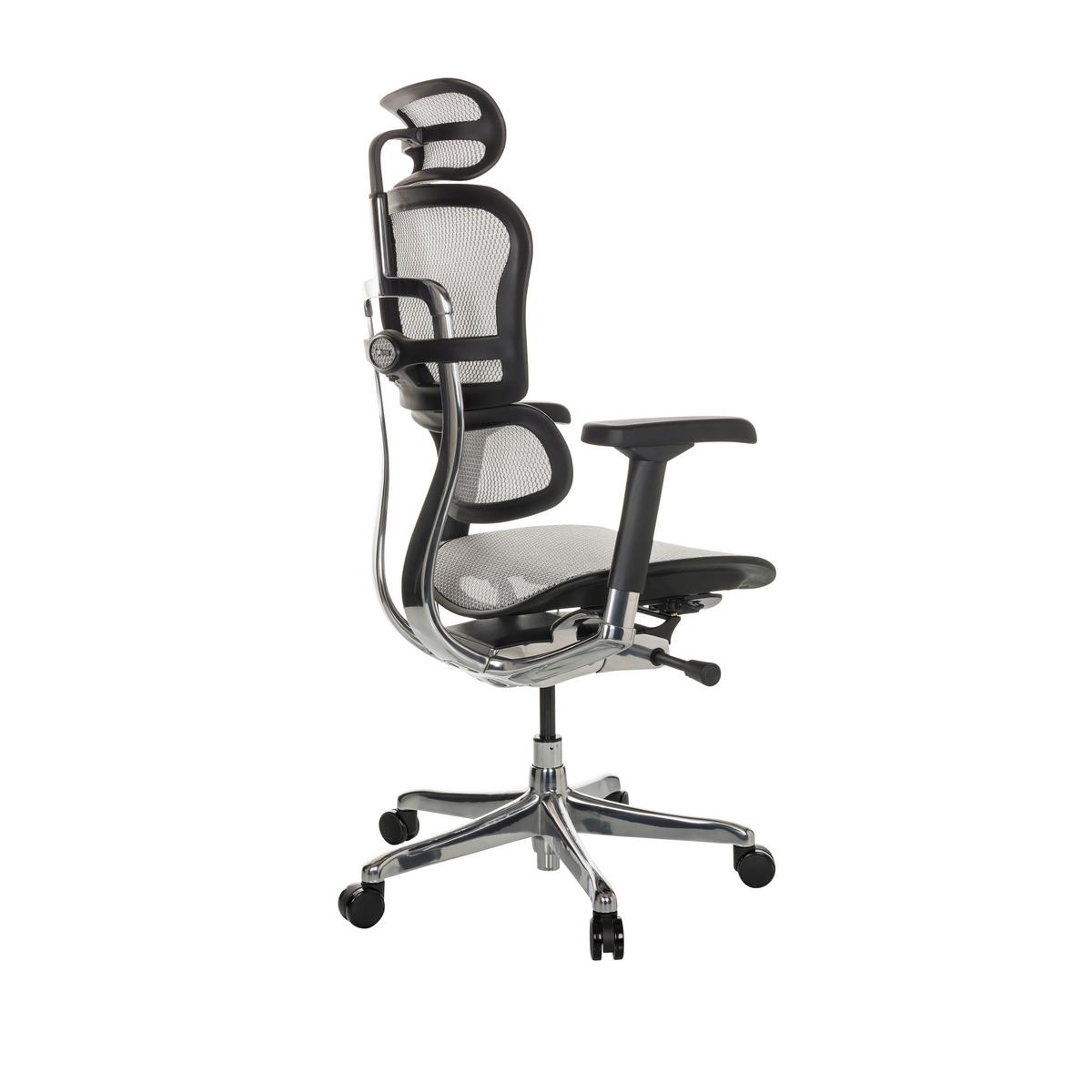 Drehstuhl Ergohuman I - Silberfarben/Hellgrau, Basics, Kunststoff/Textil (69/119-144/65cm) - MID.YOU