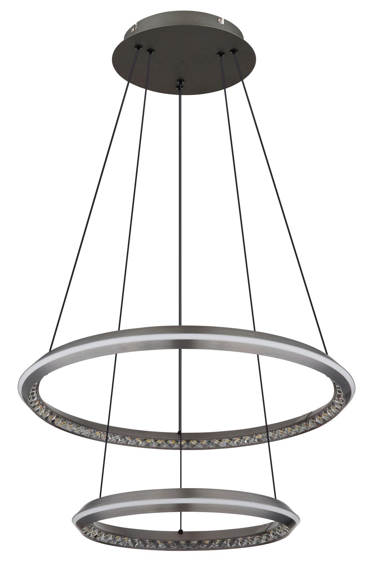 LED-Hängeleuchte Alaina Aluminium/Eisen, ca. 60x150 cm - Klar/Opal, Design, Kunststoff/Metall (60/150cm) - Globo