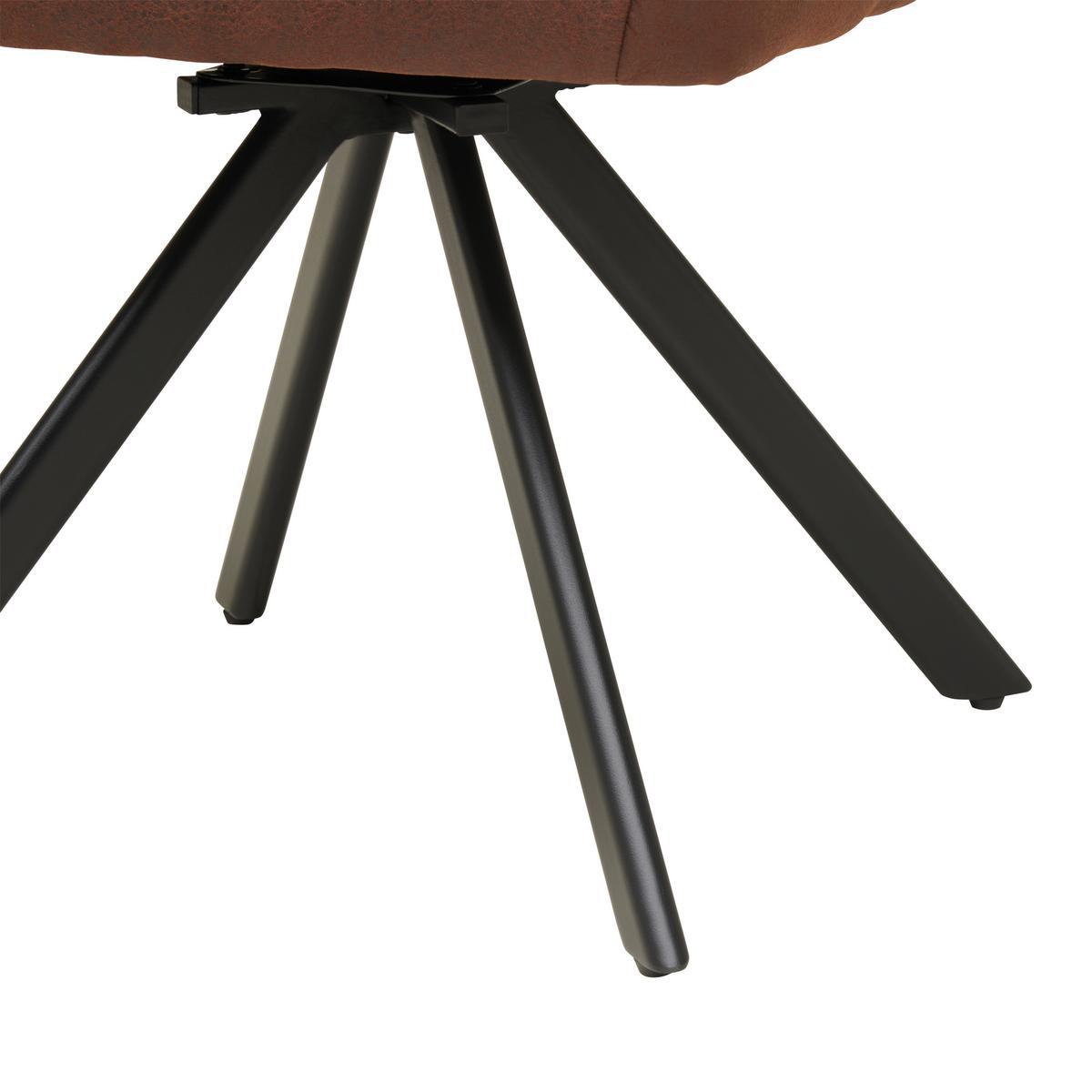 Armlehnstuhl Enna - Schwarz/Braun, KONVENTIONELL, Textil/Metall (59/84.5/62.5cm) - Livetastic
