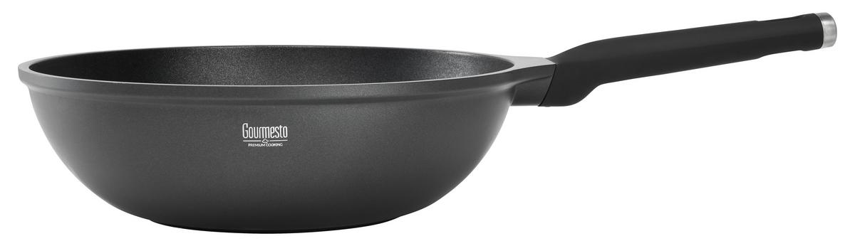 Panvica Wok Black Line, Ø: 30cm - čierna, Konventionell, kov/plast (30/9,5cm) - Gourmesto