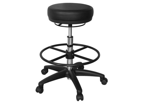 Bürohocker Roland Lederlook Schwarz Höhenverstellbar - Schwarz, KONVENTIONELL, Kunststoff/Textil (60/67/60cm) - Livetastic Bürohocker Roland Lederlook Schwarz Höhenverstellbar - Schwarz, KONVENTIONELL, Kunststoff/Textil (60/67/60cm) - Livetastic