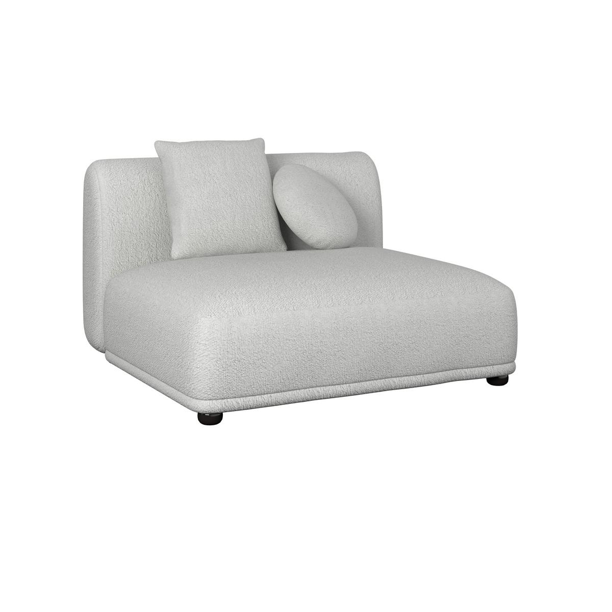 Rohová sedačka KIRA, bílá žinylka, se stolíkem - bílá/černá, Moderní, dřevo/textil (408/108cm) - Bessagi Home