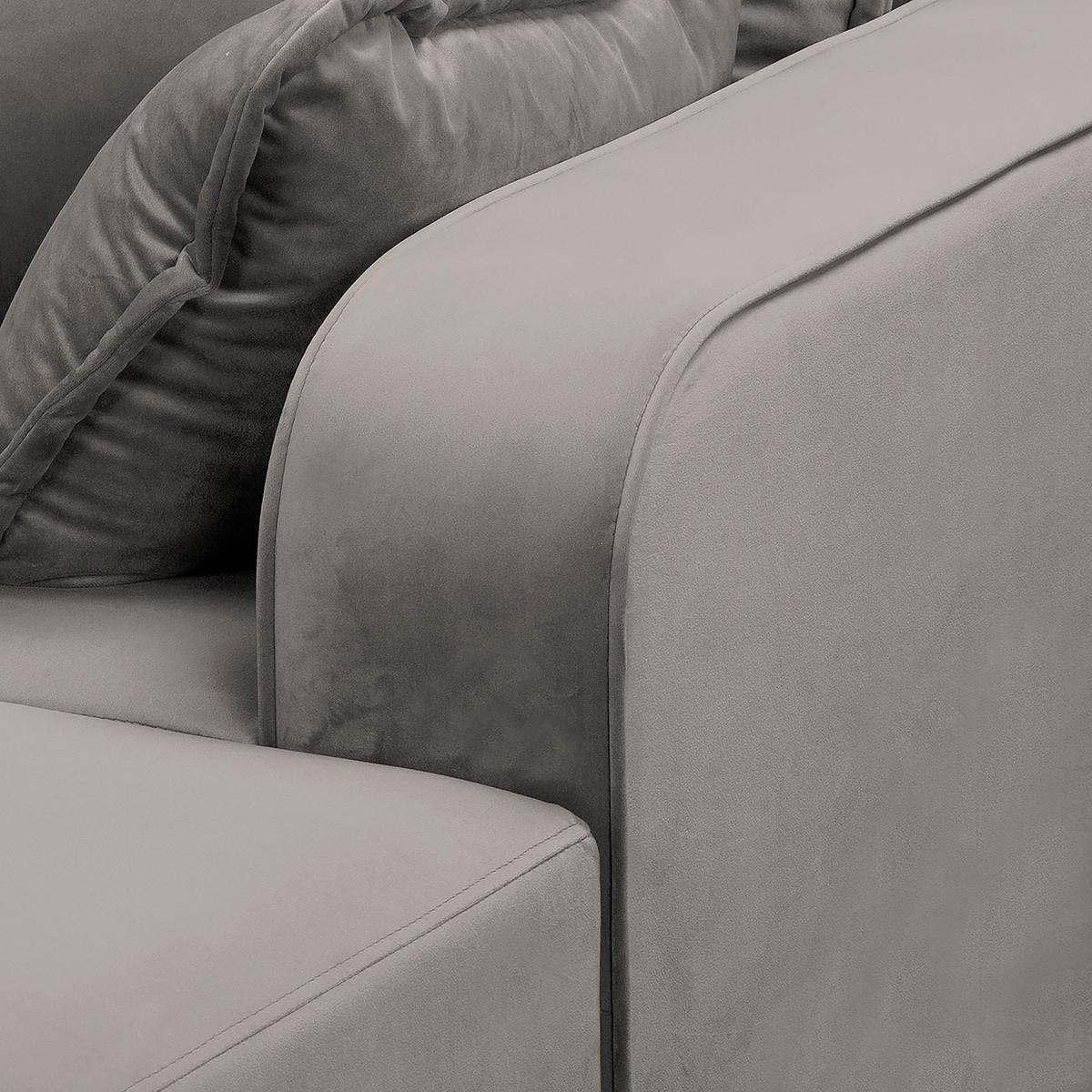 Ecksofa Beata Grau S: 230x150 cm - Wengefarben/Grau, Design, Textil (230/150cm) - Livetastic