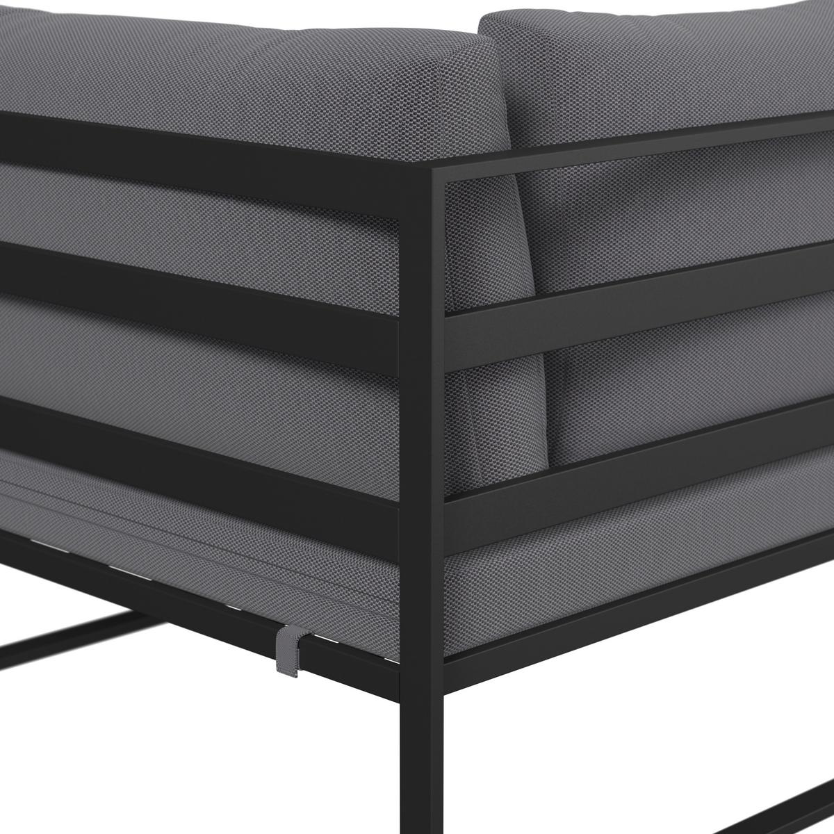 TERASOVÁ SEDACIA SÚPRAVA VALENTINA - čierna/sivá, Modern, kov/textil - Bessagi Garden