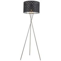 Stehlampe Kidal Silberfarben/ Grau/nickelfarben Mit Schalter - Silberfarben/Grau, Basics, Textil/Metall (62/160cm) - Globo