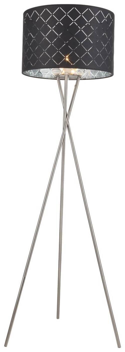 Stehlampe Kidal Silberfarben/ Grau/nickelfarben Mit Schalter