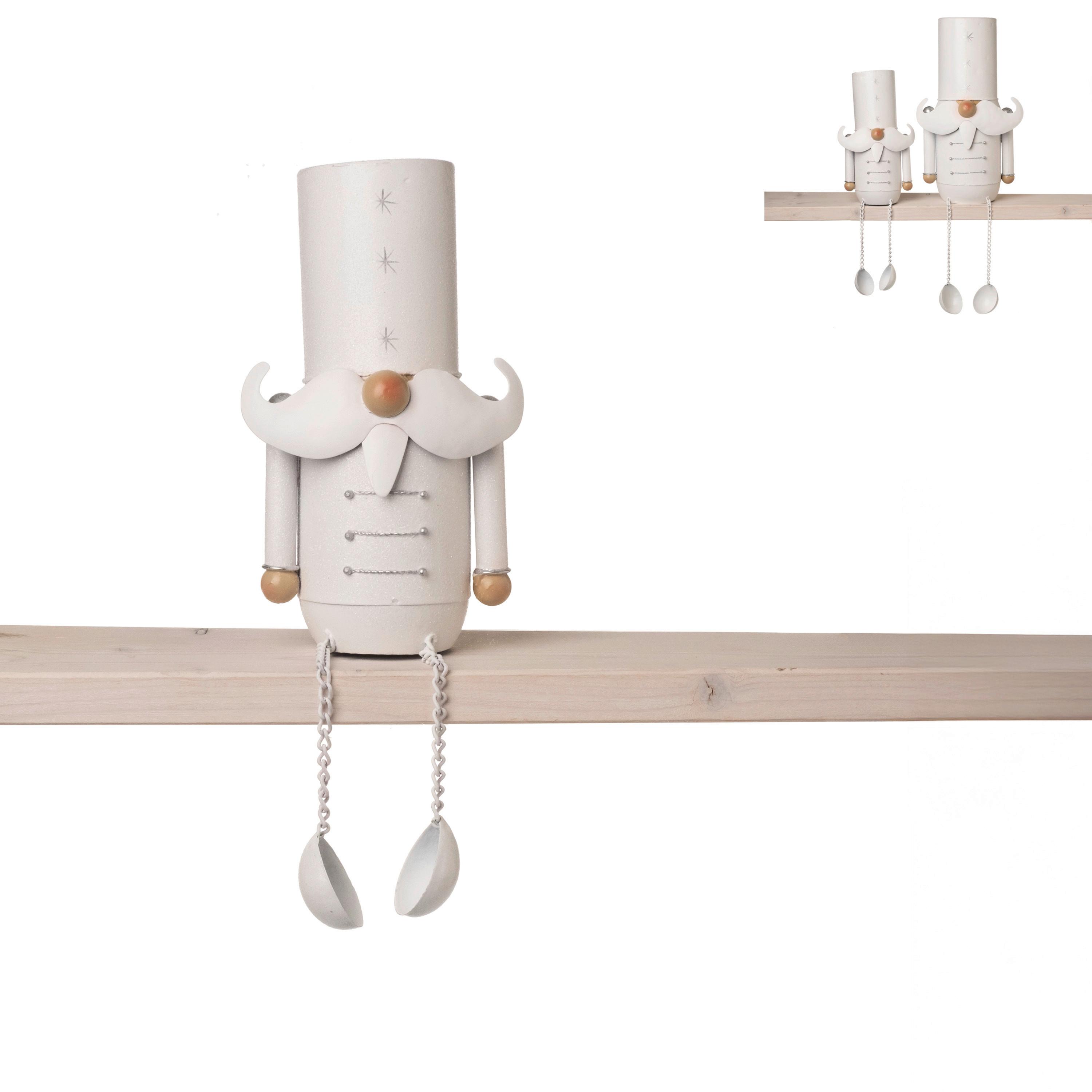 Kantensitzer Santa - Weiß, Basics, Metall (15/10/43,5cm)