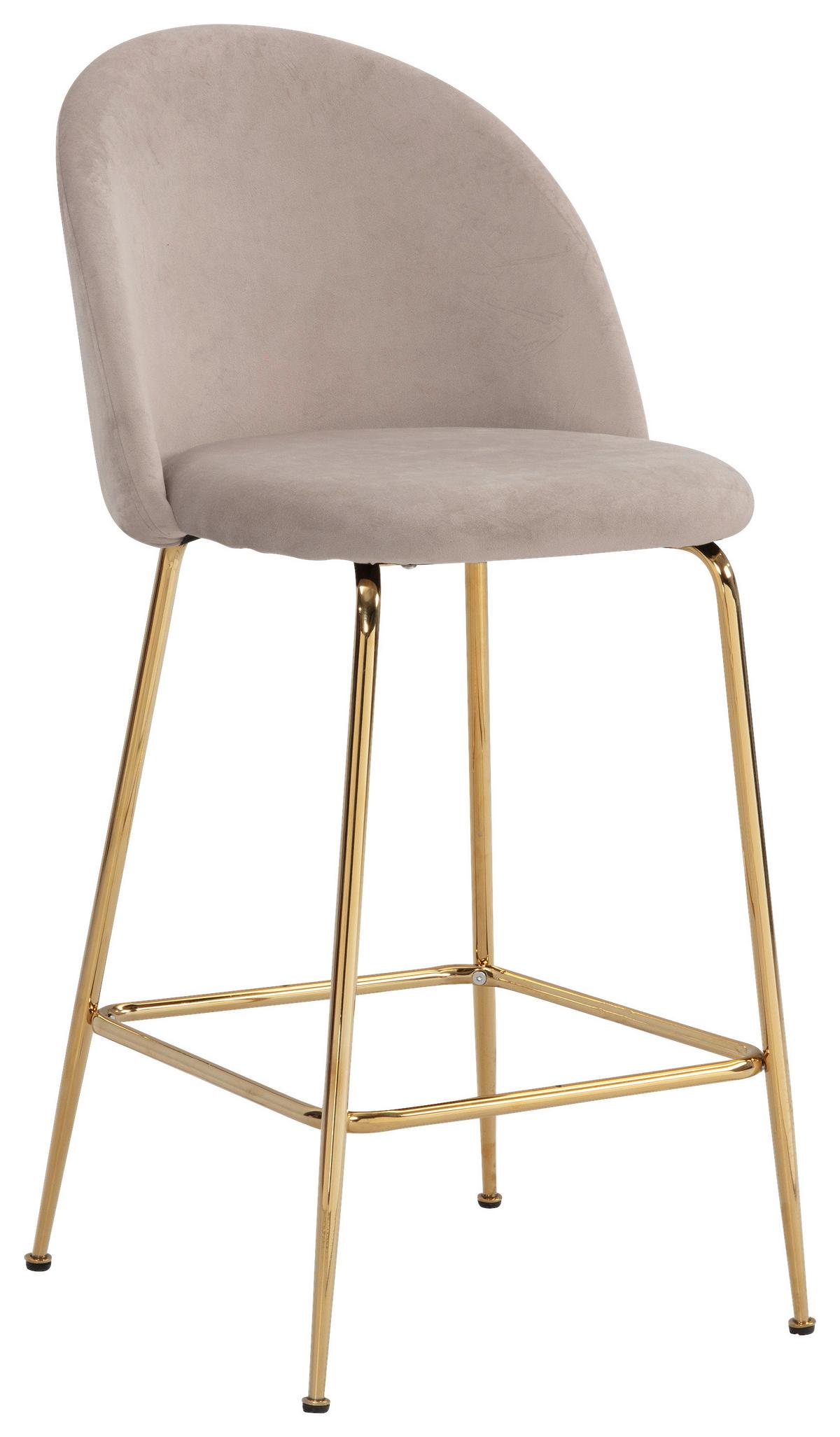 Barhocker-set Beige B: 50 Cm - Beige/Goldfarben, Design, Textil/Metall (50/102/50cm) - MID.YOU